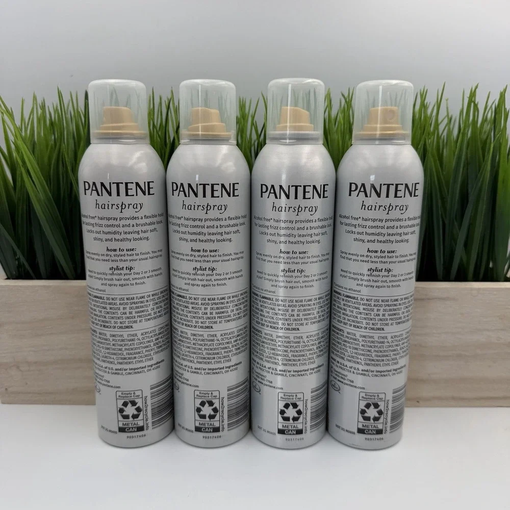 (4) Pantene Pro-V Flexible Hold Hairspray Level 3 Frizz Control Aerosol